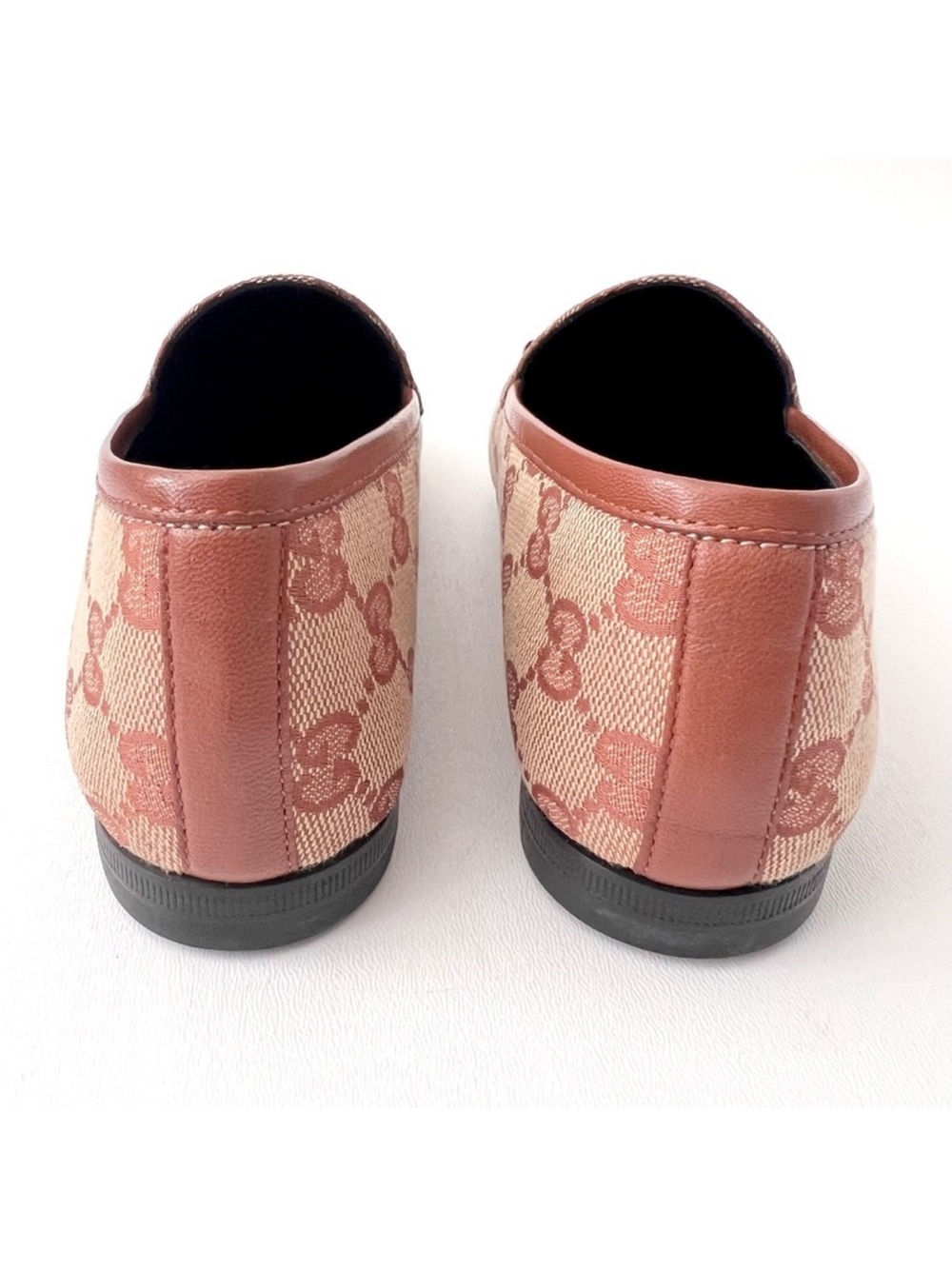GUCCI | Jordaan Original GG Canvas Horsebit Loafers Flats Beige Rust EU 36 - Picture 5 of 13